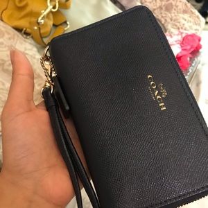 Coach double zip wallet